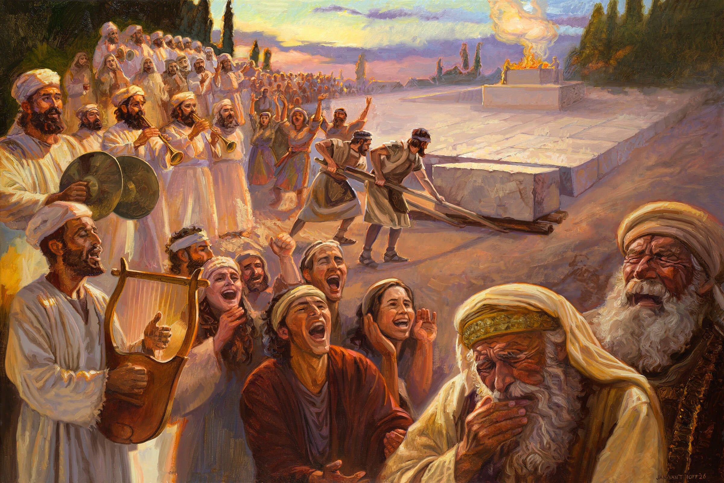 Rebuilding the Temple after the exile.