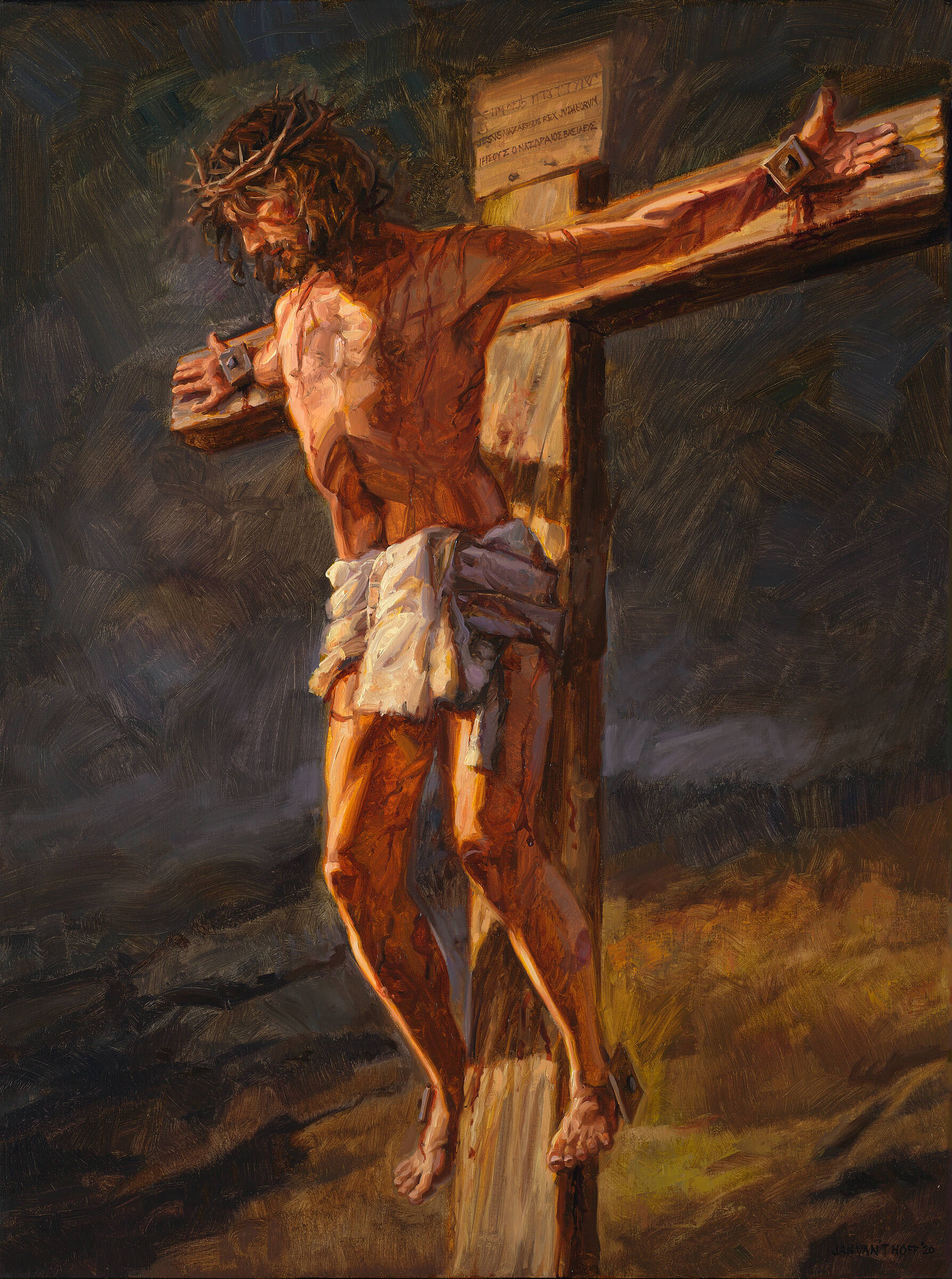 Jesus crucified on Golgotha